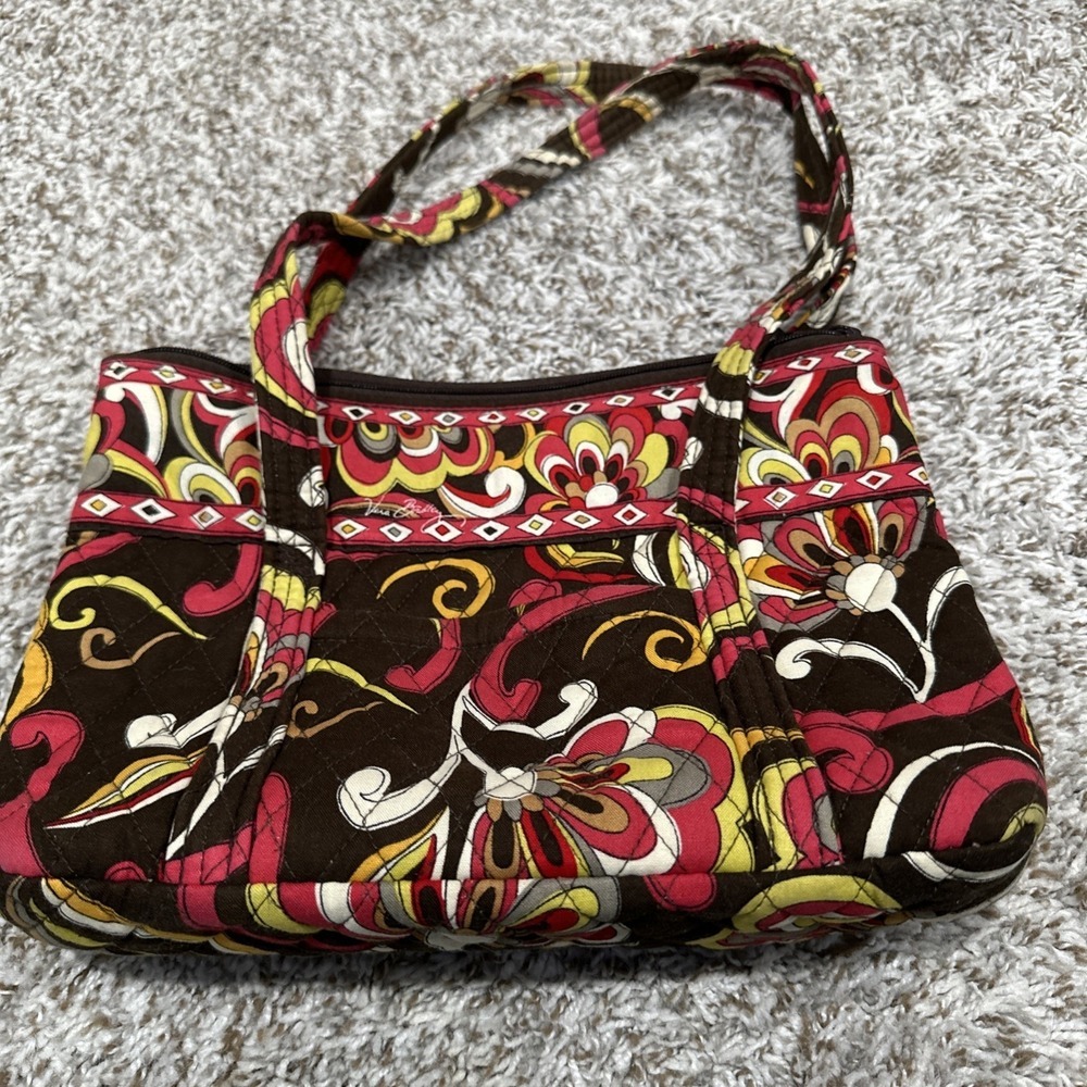 Vera Bradley Puccini Floral Quilted Shoulder Bag Hand Bag Retired Zipper Close